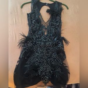 Custom dress worn once for pictures fits size small or extra small